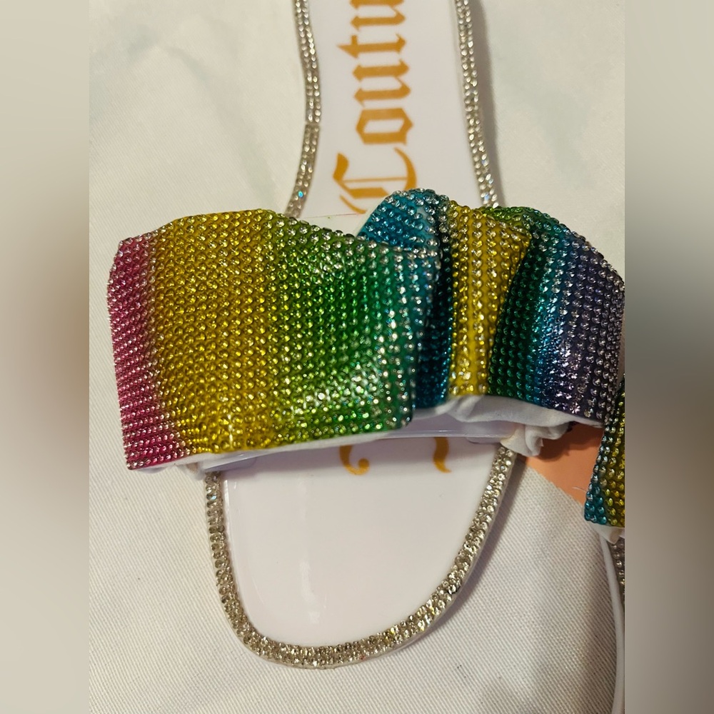 Juicy Couture Rainbow Jelly Hollyn Embellished Slip On Sandals 7 - Picture 5 of 12